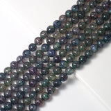 Natual Green Dragon Vein Agate Round Smooth Beads, Sku#U1767