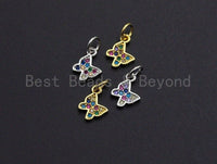 Cute Colorful CZ Micro Pave Butterfly Shaped Pendant/Charm, Cubic Zirconia Pendant Charm,6x8mm,sku#Z536