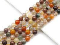 Genuine Colorful Rutilated Quartz Round Smooth Beads, Sku#U1389
