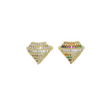 Clear/Colorful CZ Baguette Diamond Shape Statement Adjustable Ring, Sku#LX544