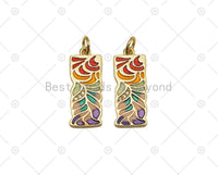 CZ Enamel Leaf Charm, Sku#Y560