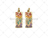 CZ Enamel Leaf Charm, Sku#Y560