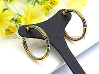 Colorful CZ Large Hoop Earring, Sku#J106