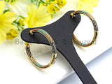 Colorful CZ Large Hoop Earring, Sku#J106