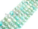 Mystic Plated Faceted Agate Beads,6mm/8mm/10mm/12mm, Ice Blue White Agate Beads,15.5" Full Strand, SKU#U443