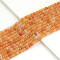 Rondelle Smooth Orange Aventurine Beads, Sku#U1909