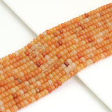 Rondelle Smooth Orange Aventurine Beads, Sku#U1909