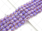 Natural Tibetan Purple Football Agate Beads, Dzi Football Agate Beads, 8mm/10mm/12mm Round Faceted Agate,15.5" Full Strand, Sku#U1116