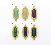 CZ Enamel Long Oval Charm, Sku#LY17