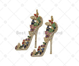 CZ High Heel Shoes Charm, Sku#Y589