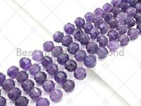 New Cut!!! Natural High Quality Round Latern Cut Amethyst Beads, 10mm Genuine Amethyst Beads, 15.5'' Full Strand, Sku#U1119