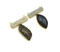 Labradorite with Druzy Pendant, Sku#YT27