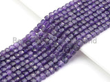 High Quality Natural Amethyst Beads, 4mm Amethyst Faceted Cube Beads, 16" Full strand, sku#U778