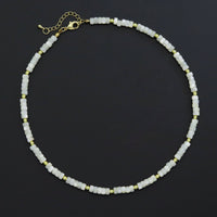 Heishi Pearl Necklace with Gold Ball spacer, sku#EF549