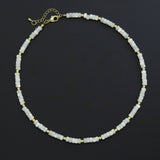 Heishi Pearl Necklace with Gold Ball spacer, sku#EF549