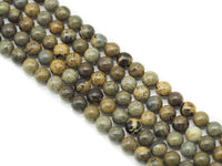 Natural Grass Flower Jasper Round Smooth Beads, Sku#U1332