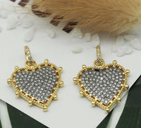 CZ Heart Charm, Sku#Z1439