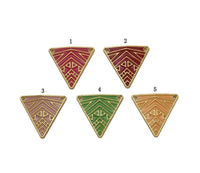 Gold Enamel Triangle Charm, Sku#B180