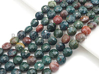 Double Sided Turtle Shell Cut Natural Bloodstone Coin Shape beads, 6mm/8mm/10mm Natural Bloodstone Beads, 15.5" Full strand, Sku#UA23