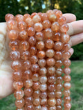 High Quality Golden Sunstone Beads, 6mm/10mm Round Smooth Natural Sunstone Beads, 15.5" Full Strand, Sku#R307