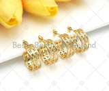 Gold Filigree Hoop Earrings, Sku#J313