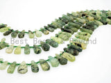 Natural Prehnite Teardrop beads, 23-37mm, Long Teardrop Green Gemstone Beads, 15.5inch strand, SKU#U141