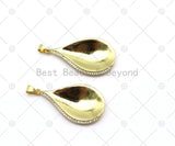 CZ Micro Pave Teardrop Spoon Shape Pendant, 18K Gold Filled Spoon Charm, Necklace Bracelet Charm Pendan,Sku#LK510