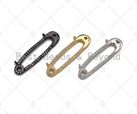 CZ Micro Pave Safety Pin Shape Pendant,sku#L282