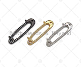 CZ Micro Pave Safety Pin Shape Pendant,sku#L282