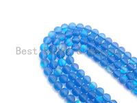 NEW COLORS!!! Spectrolite Royal Blue Quartz Matte, High Quality in Round10mm, Blue Manmade Crystal, 15.5inch strand, SKU#U827