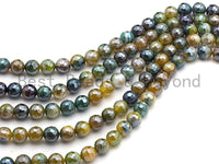 Mystic Plated Faceted Plated Agate beads, 6mm/8mm/10mm/12mm/14mm Natural Yellow Green Gemstone beads, 15.5inch strand, SKU#U472