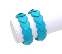 Blue Turquoise Heart Stretch Adjustable Bracelate, Sku#U1458