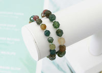 Indian Agate Double Point Stretchy Bracelet,Sku#EF100