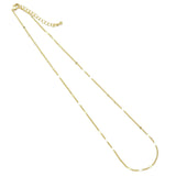 Dainty Gold disc Chain Necklace, Sku#EF474