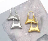 Gold Silver Purse Lady's Bag Shape Earrings, Sku#B332