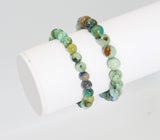 Genuine Round Smooth Chrysocolla Stretchy Bracelet, 8mm/10mm, Sku#EF272