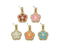 Colorful Enamel Flower Charm, LK577