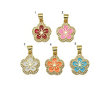 Colorful Enamel Flower Charm, LK577