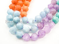 Diamond Cut Mixed Natural Amethyst Aquamarine Jade Amazonite Gemstone Beads, 6mm/8mm/10mm Faceted, Gemstone Beads, 15.5inch strand, SKU#U98