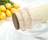 Quality Natural Rose Quartz Stretchy Bracelet, 4x6mm/5x8mm Elastic Fit Rondelle Smooth Bracelet, Sku#EF32