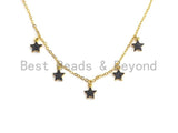 Dainty Gold Black Star Layering Necklace, Gold Necklace, Layering Necklace, Star Necklace, Choker Necklace, Mom Christmas Gift, sku# Z712