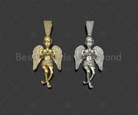 CZ Micro Pave Large Prayer Angel Shape Pendant/Charm, sku#L491