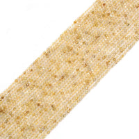 Genuine Rutilated Quartz Round Faceted Beads, 2mm, Sku#U1503