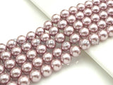 Natural Mother of Pearl Gray Pink Color Round Smooth beads, 8mm/10mm/12mm Gray Pink MOP Beads, 15.5inch strand, SKU#T141