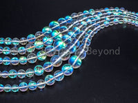 Manmade Rainbow Moonstone Graduated Beads Strand, 6mm-16mm, Loose Clear translucent round manmade Moonstone, 15.5inch FULL strand, SKU#U78