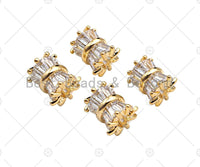 Gold Filled CZ Micro Pave Drum Shape Spcer Beads,8x7mm, Sku#ZX26