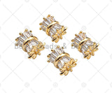 Gold Filled CZ Micro Pave Drum Shape Spcer Beads,8x7mm, Sku#ZX26