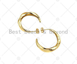 Gold Twisted Hoop Earrings, Sku#J318