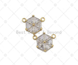 Big CZ Micro Pave Hexagon Pendant, Sku#LK569