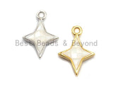 100% Natural White Color Shell North Star Pendant Charm, White Shell Charm, Shell star, Bracelet/Necklace making Charms, 10x14mm,SKU#Z343